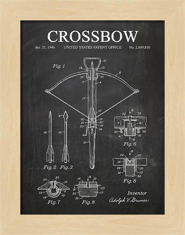 Crossbow Chalkboard Patent Us2609810a