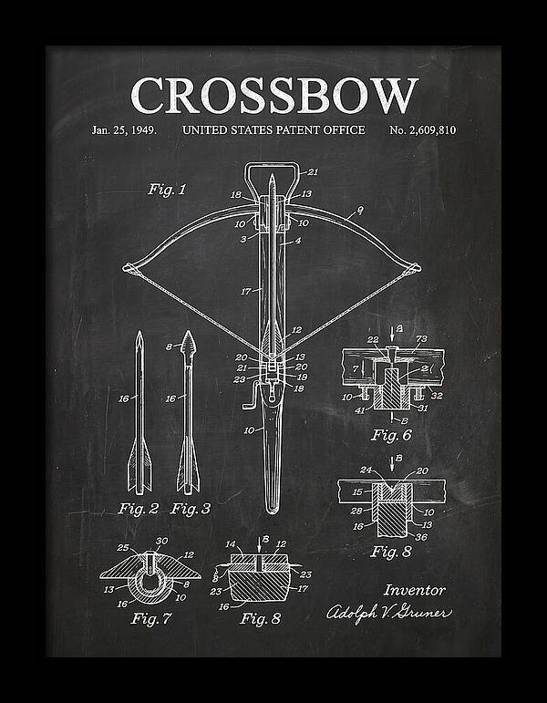 Crossbow Chalkboard Patent Us2609810a