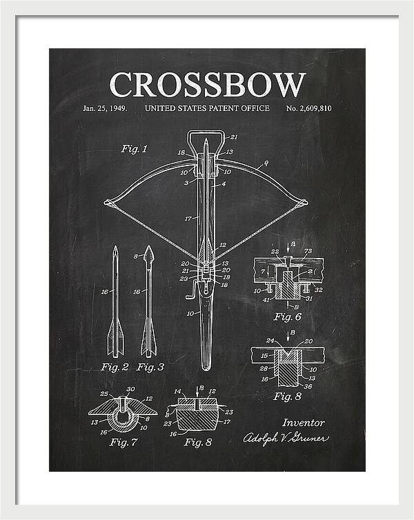 Crossbow Chalkboard Patent Us2609810a