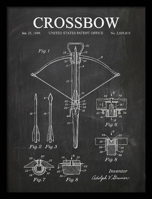 Crossbow Chalkboard Patent Us2609810a