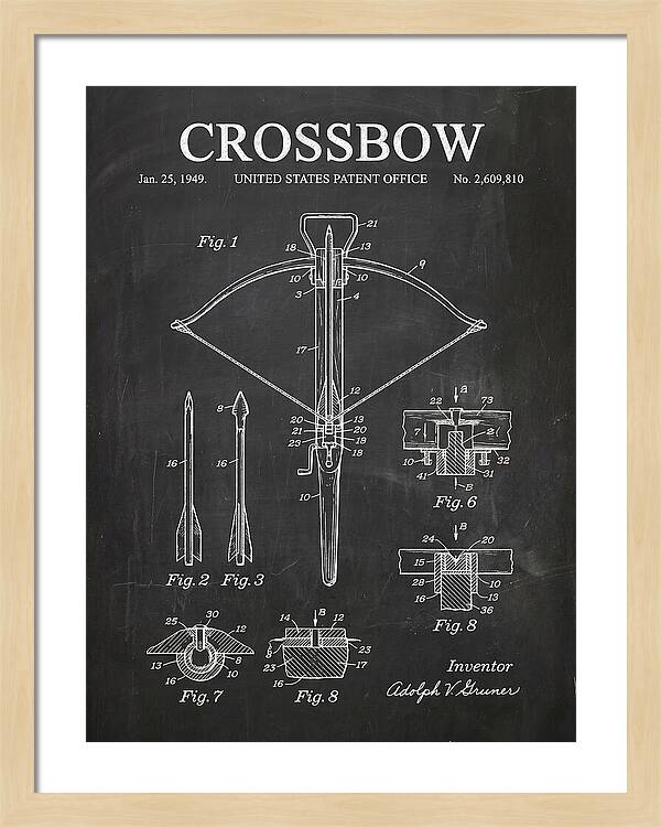 Crossbow Chalkboard Patent Us2609810a