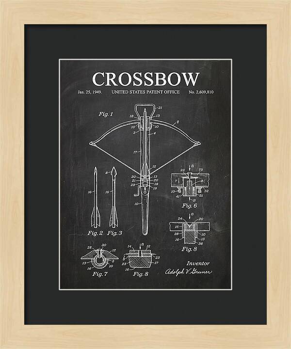 Crossbow Chalkboard Patent Us2609810a