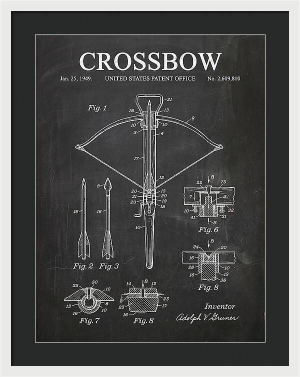 Crossbow Chalkboard Patent Us2609810a