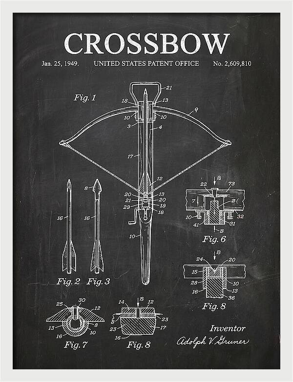 Crossbow Chalkboard Patent Us2609810a