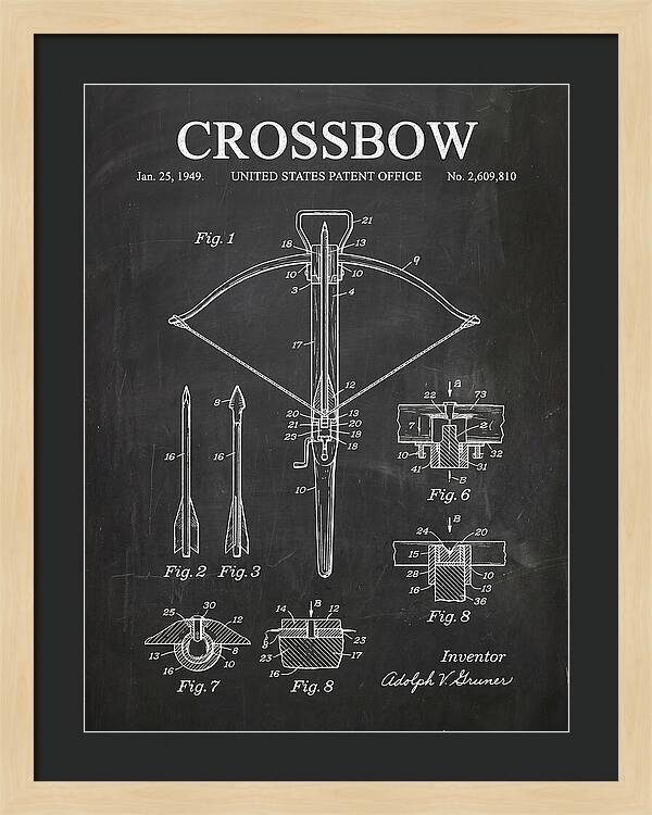 Crossbow Chalkboard Patent Us2609810a