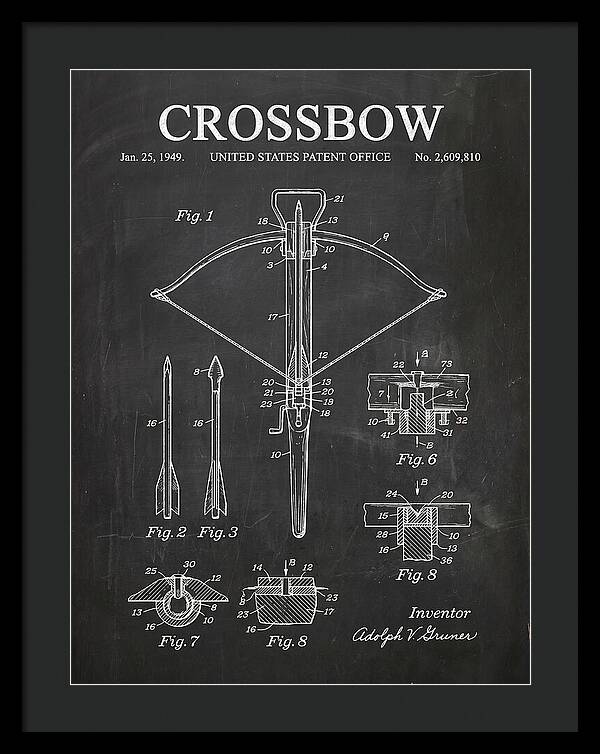 Crossbow Chalkboard Patent Us2609810a
