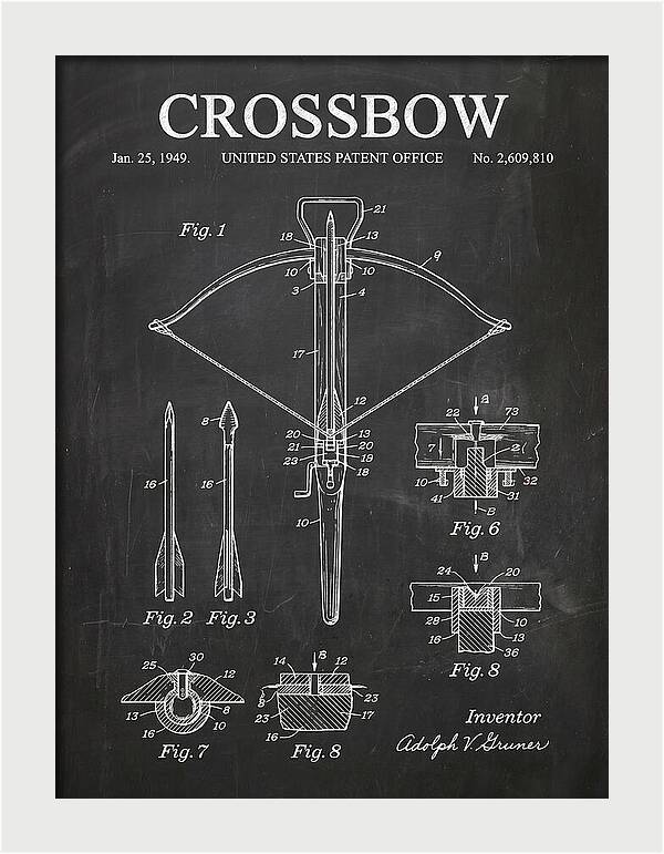 Crossbow Chalkboard Patent Us2609810a