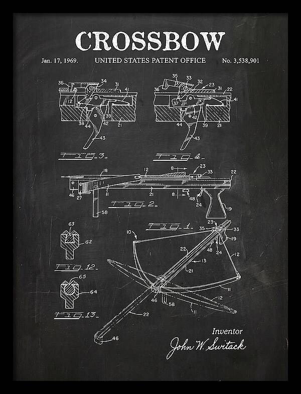 Crossbow Chalkboard Patent Us3538901a