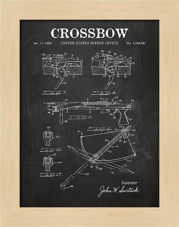 Crossbow Chalkboard Patent Us3538901a