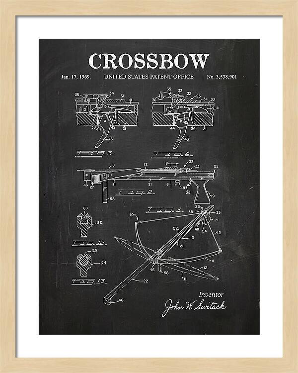 Crossbow Chalkboard Patent Us3538901a