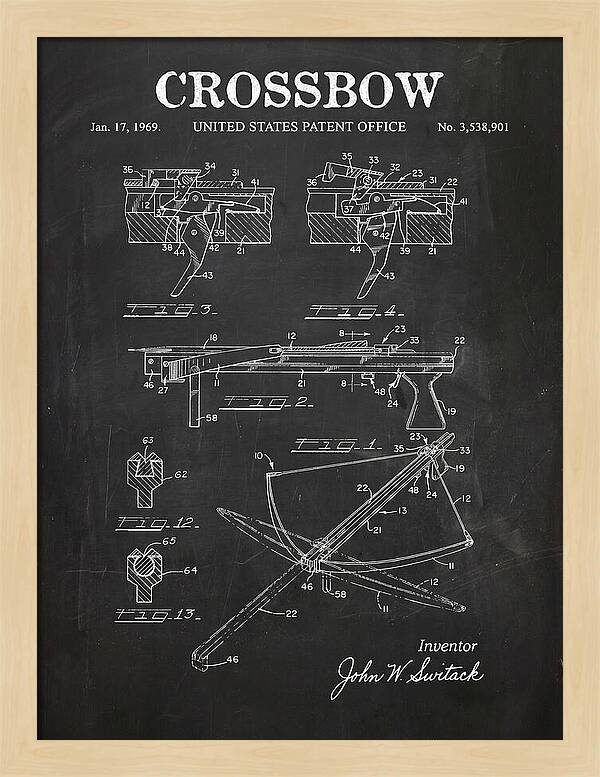 Crossbow Chalkboard Patent Us3538901a