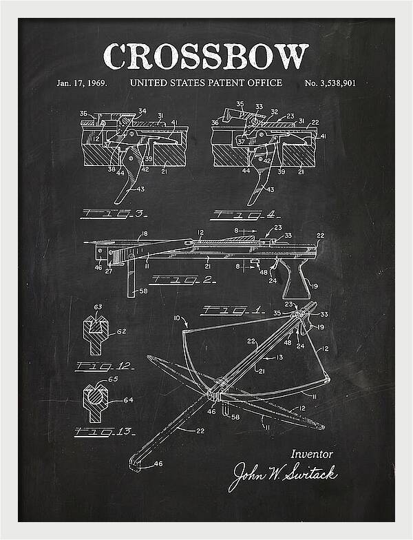 Crossbow Chalkboard Patent Us3538901a