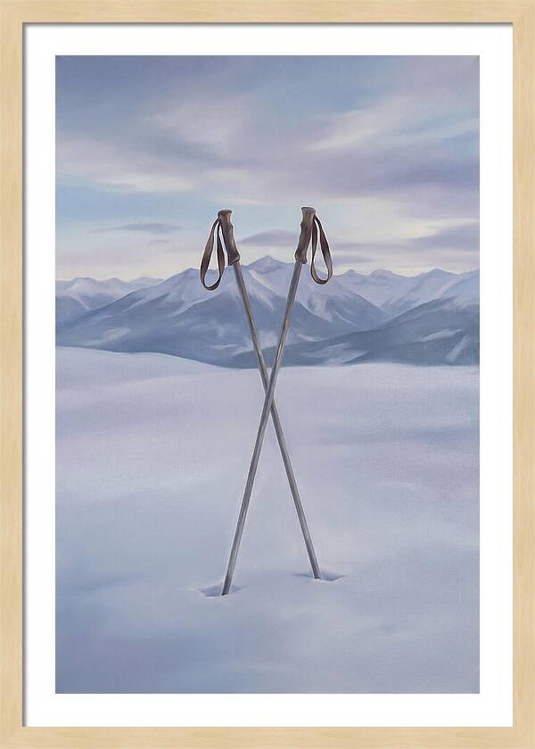 Crossed Ski Poles In Snow