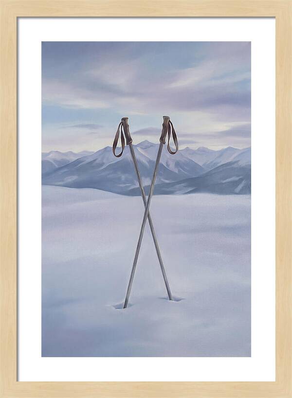 Crossed Ski Poles In Snow