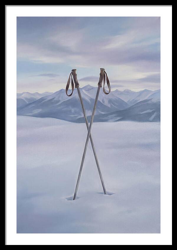 Crossed Ski Poles In Snow