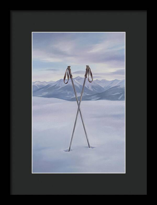 Crossed Ski Poles In Snow