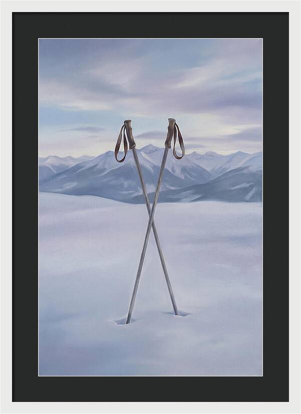 Crossed Ski Poles In Snow