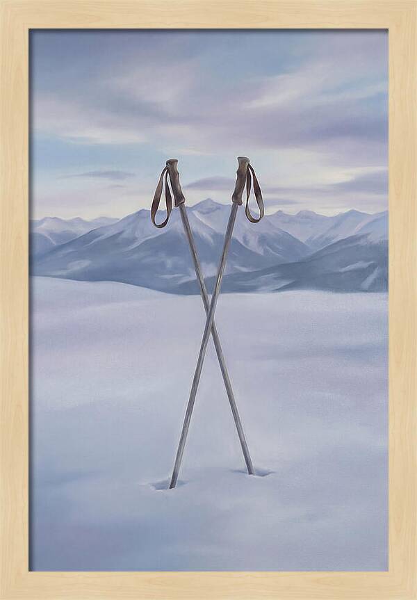 Crossed Ski Poles In Snow