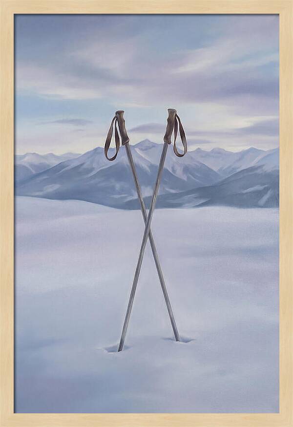 Crossed Ski Poles In Snow