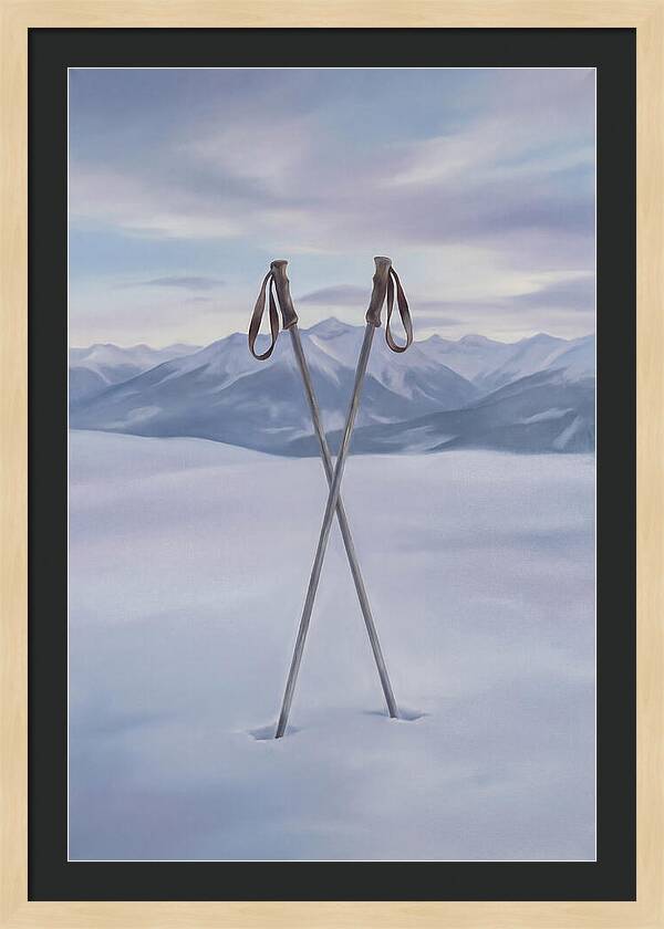 Crossed Ski Poles In Snow