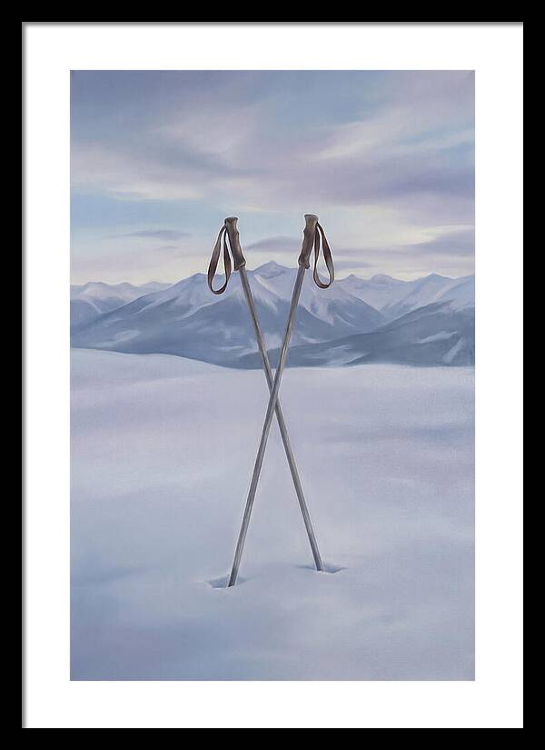 Crossed Ski Poles In Snow
