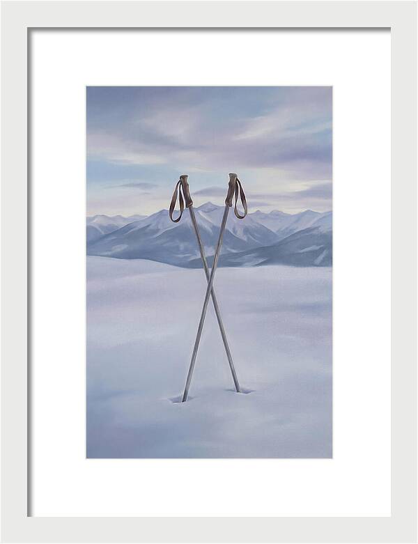 Crossed Ski Poles In Snow