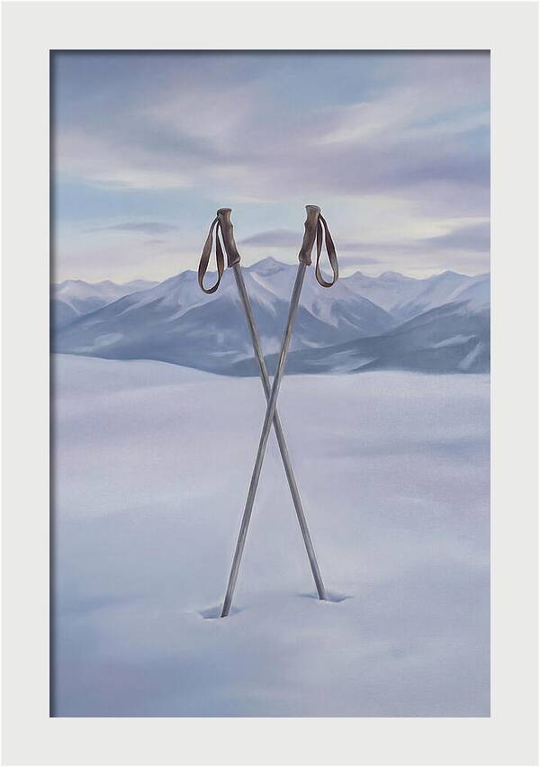 Crossed Ski Poles In Snow