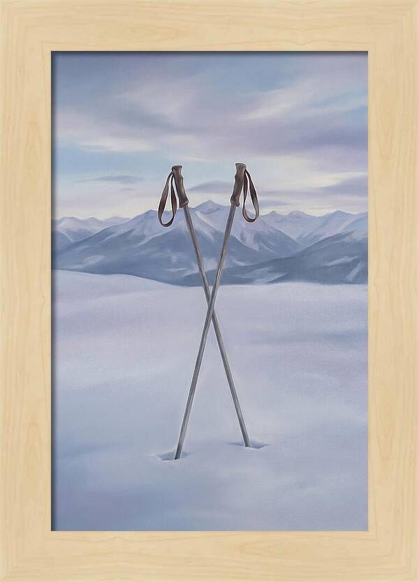 Crossed Ski Poles In Snow
