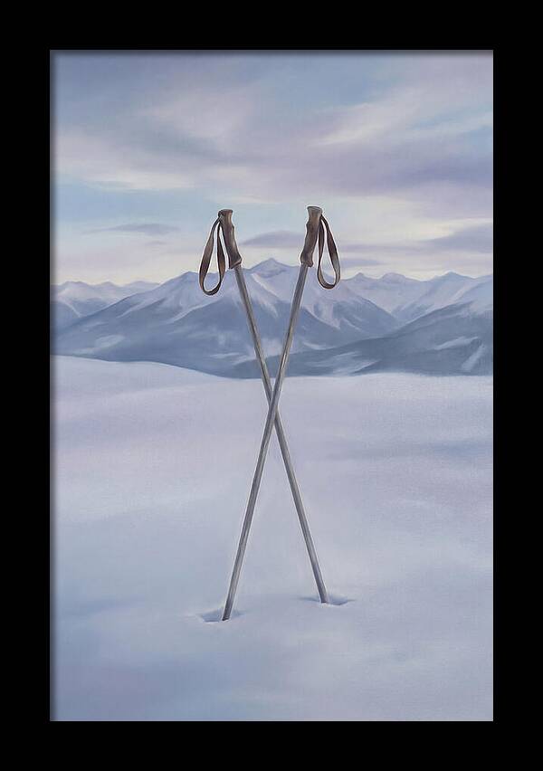 Crossed Ski Poles In Snow