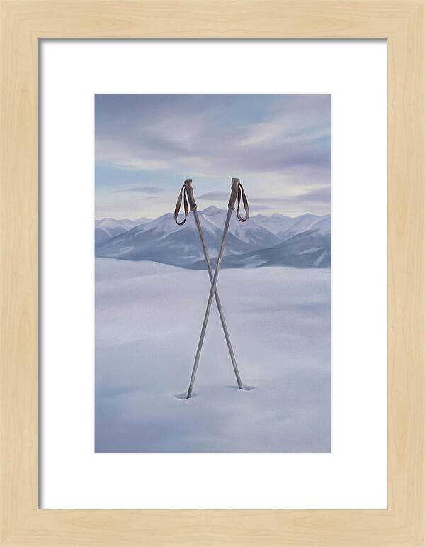 Crossed Ski Poles In Snow