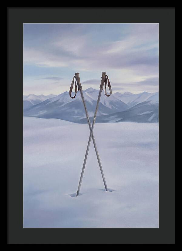 Crossed Ski Poles In Snow