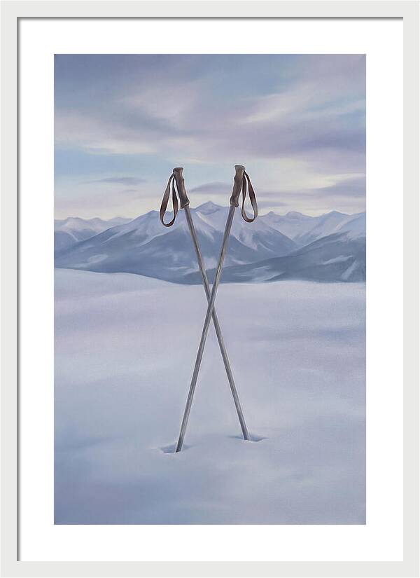 Crossed Ski Poles In Snow