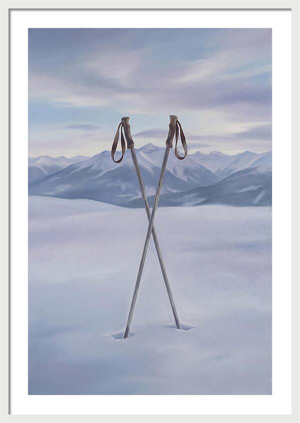 Crossed Ski Poles In Snow