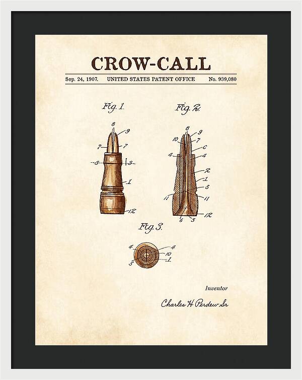 Crow Call Watercolor Patent Us939080a