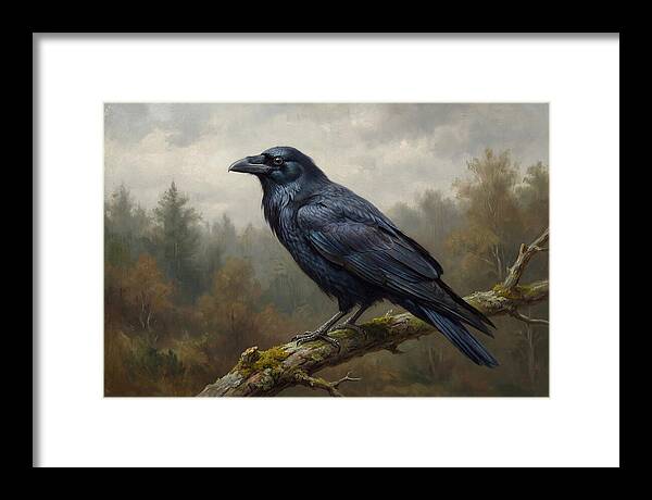 Crow Perched In Natures Embrace