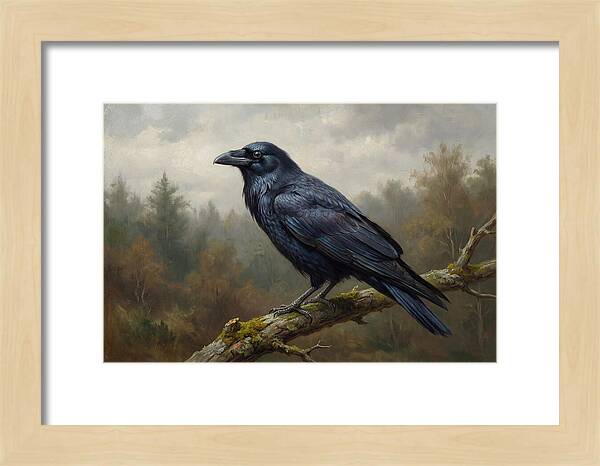 Crow Perched In Natures Embrace