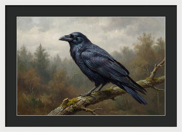 Crow Perched In Natures Embrace
