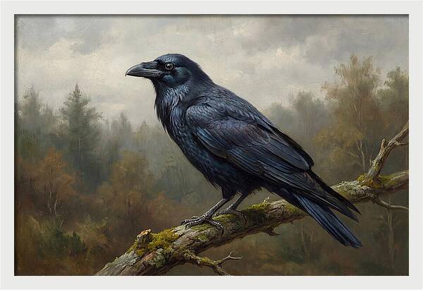 Crow Perched In Natures Embrace