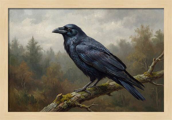 Crow Perched In Natures Embrace