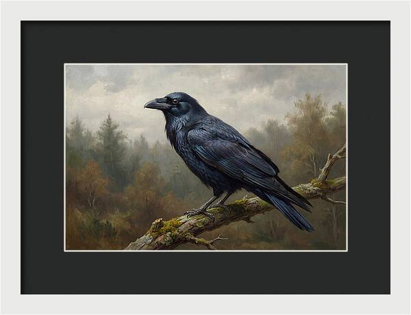 Crow Perched In Natures Embrace