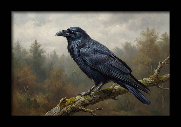 Crow Perched In Natures Embrace