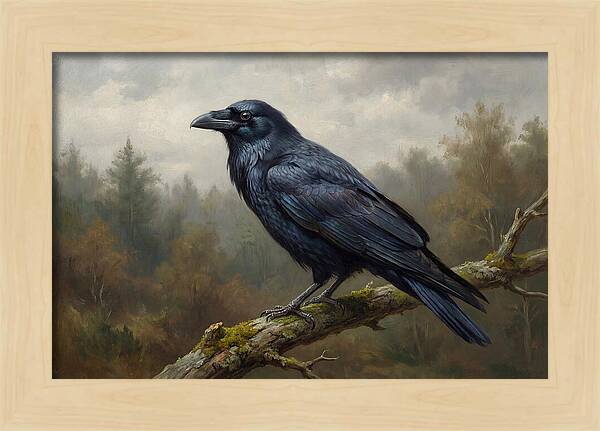 Crow Perched In Natures Embrace