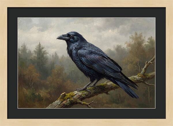 Crow Perched In Natures Embrace