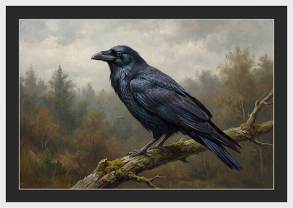 Crow Perched In Natures Embrace