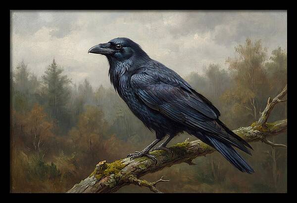 Crow Perched In Natures Embrace