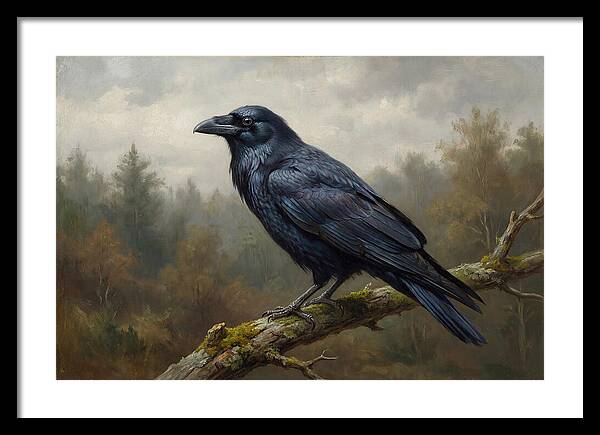 Crow Perched In Natures Embrace