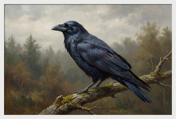 Crow Perched In Natures Embrace