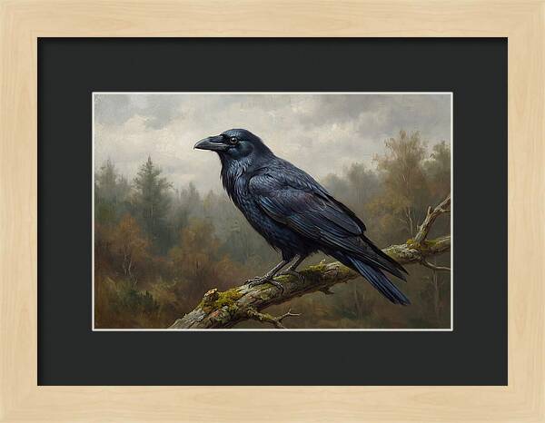 Crow Perched In Natures Embrace