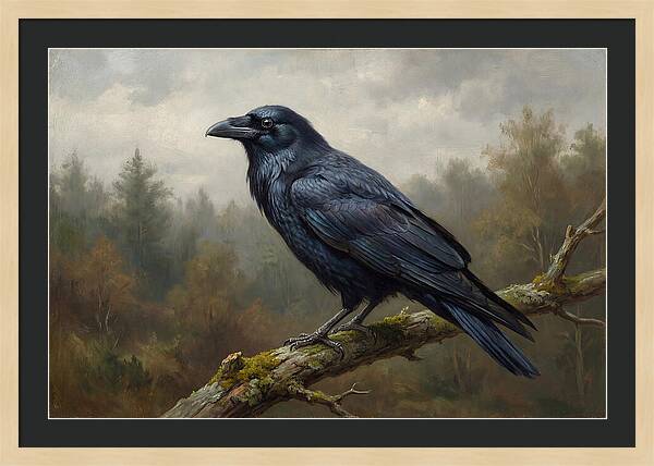 Crow Perched In Natures Embrace