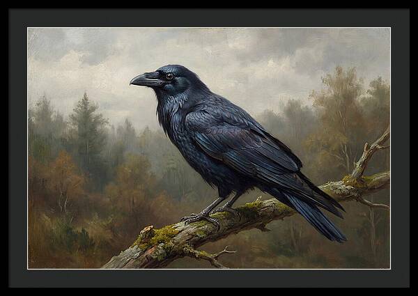 Crow Perched In Natures Embrace